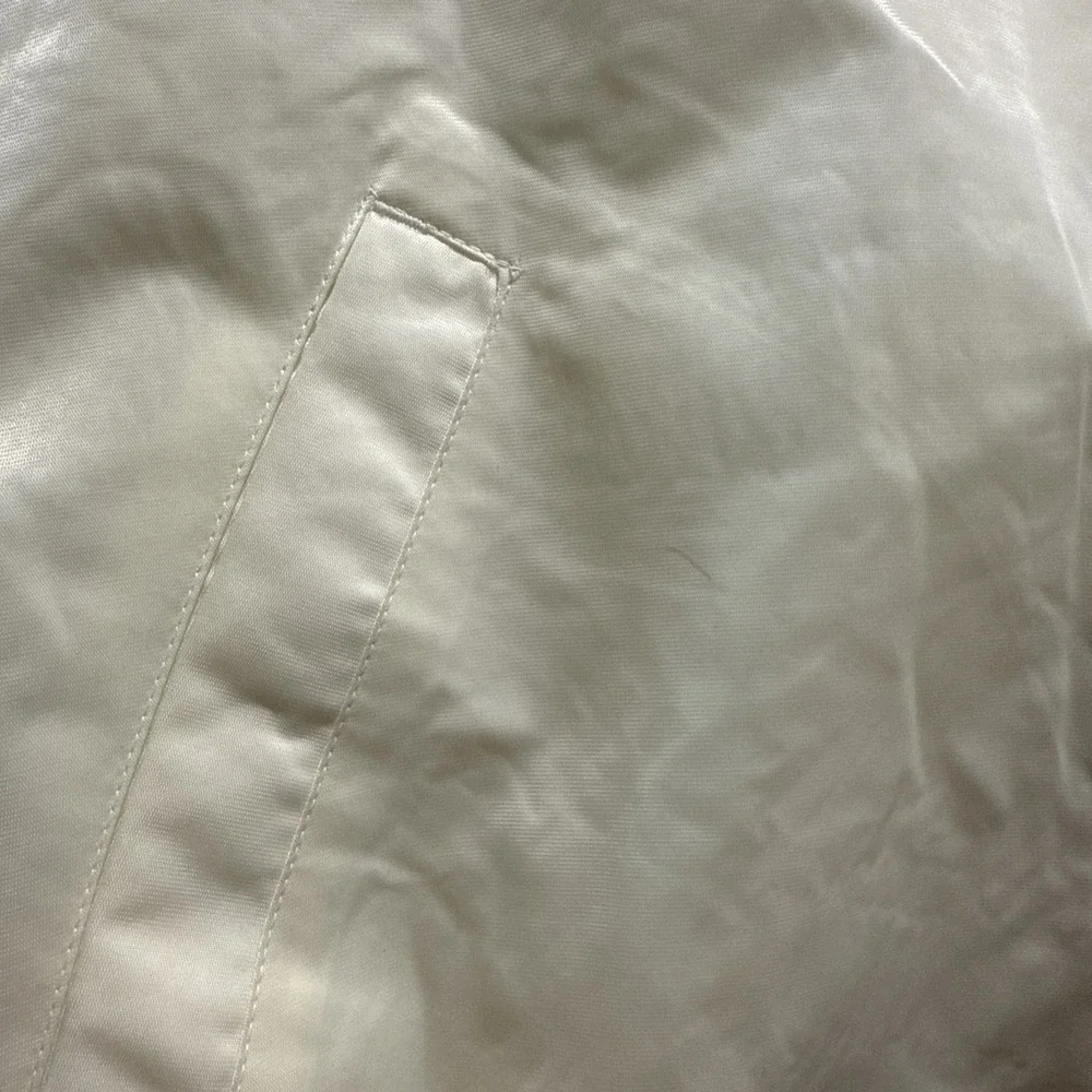 Vintage New York Yankees Majestic Satin Bomber Jacket White Cream Sz XXL 90's - Picture 10 of 16